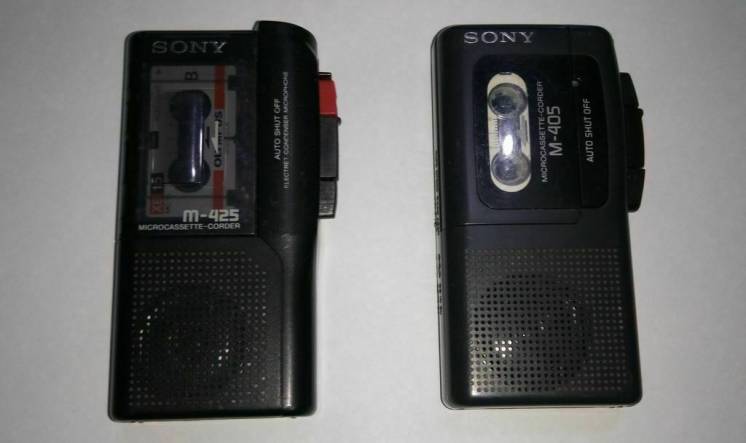 Диктофоны Sony М-405 и М-425, оригиналы с кассетами