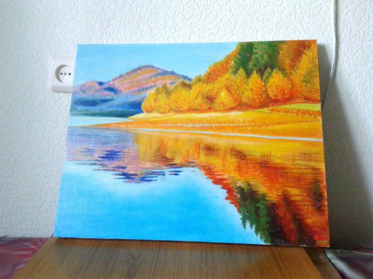 Картина Осень пейзаж масляная живопись на холсте