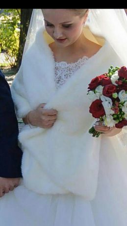 Накидка на свадебное платье, свадебная шубка, весільна накидка