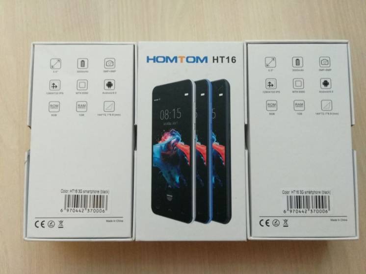 Смартфон Homtom HT16 1/8Гб черный, новый