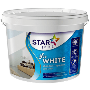 Фарба водоемульсій Ice WHITE краска для стен и потолков Star Paint 14