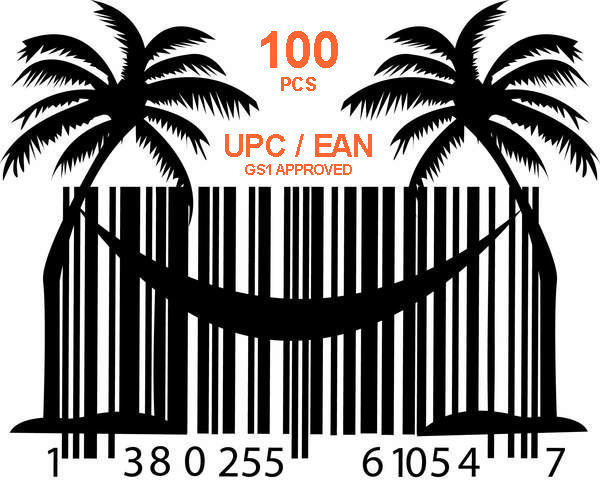 Коды GS1 UPC EAN (ASIN) для продаж на Амазон и Ebay - 100 шт