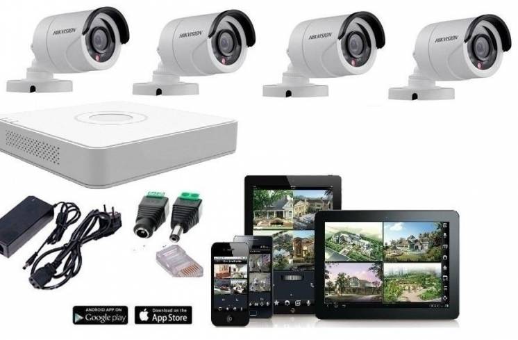 Комплект видеонаблюдения Hikvision - 2МП камеры 4 шт., гарантия 1 год
