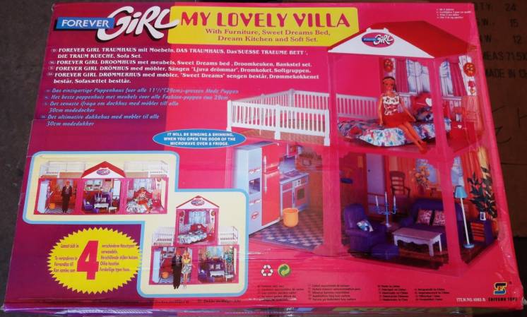 Дoмик для кукoл барби My Lovely Villa 6982b 2 этажа, 3 комнаты, мебель