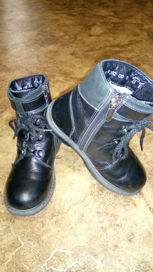 Зимние кожаные сапоги размер 29 стелька 18,5 19 см сапожки ботинки