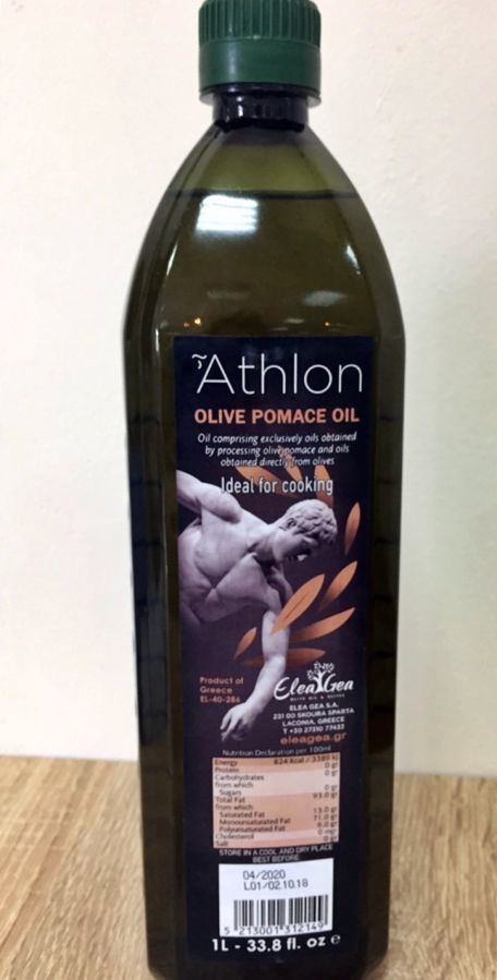 Оливковое масло ATHLON Pomace, 1 литр. рафинированное