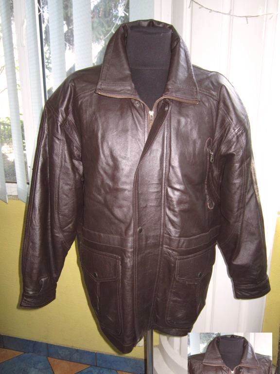 Большая утеплённая кожаная мужская куртка. Лот 276