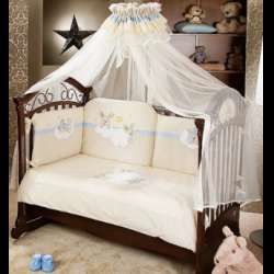 Детская кроватка Верес с постелью Feretti,балдахином и кокосовым матра