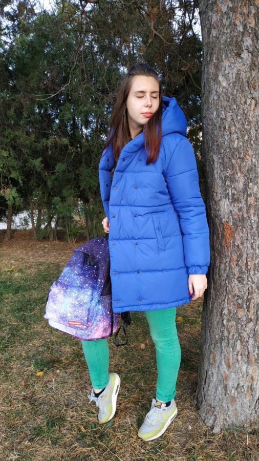 Куртка-зефирка синяя (пуховик, пальто, очень теплая, зимняя)