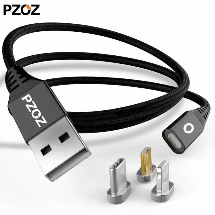 Магнитный кабель Pzoz - для Lightning/ MicroUSB