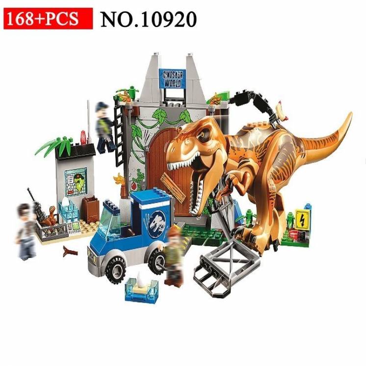 Конструктор 10920 Dinosaurs Динозавры Побег Ти-Рекса 168 деталей