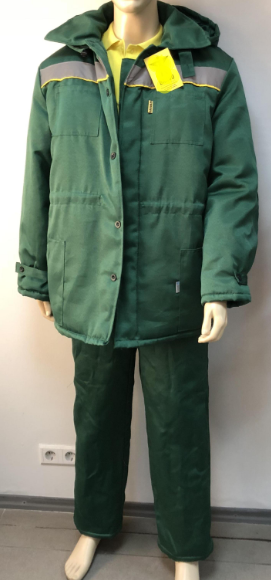 Костюм рабочий зеленый, курточка с полукомбинезоном