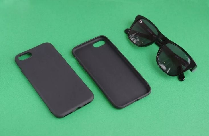 Чехол apple iphone 7 / 8 черный матовый силиконовый защитное стекло