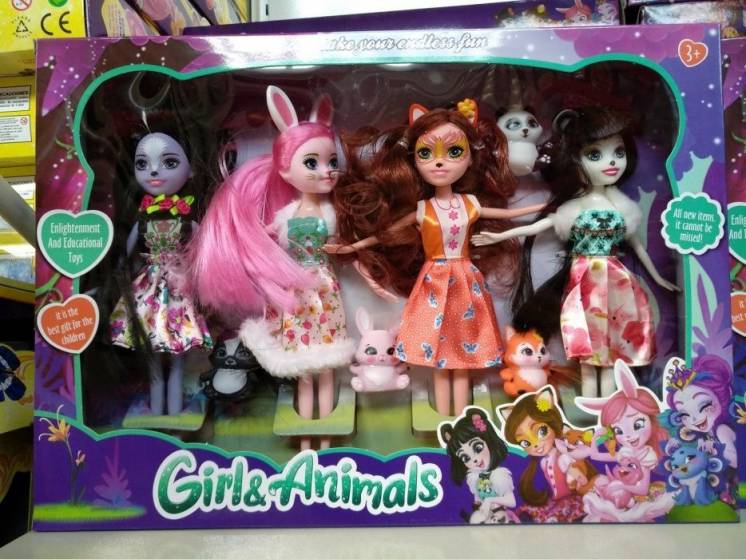 Набор кукол 4 шт. Enchantimals dolls ,энчантималс куклы,ентантчималс