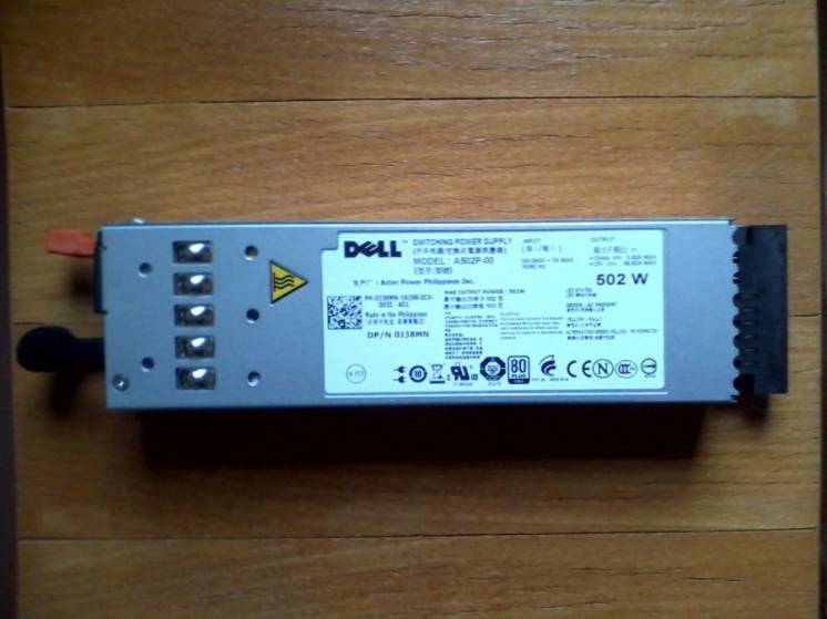 Блок питания 502W Dell PowerEdge R610 A502P-00 (DP/N 0J38MN)