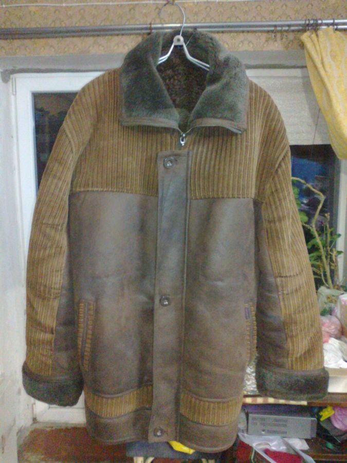 Куртка дублёнка мужская зимняя, тёплая, мех искусственный