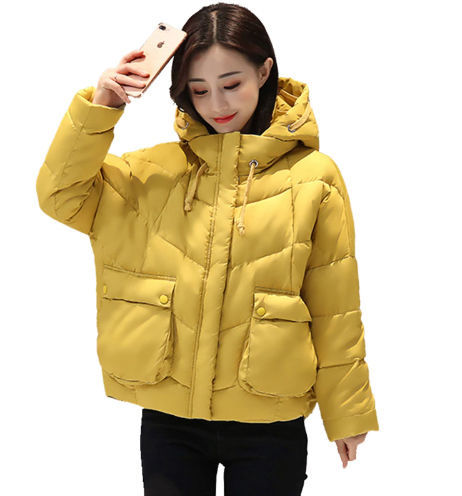 Зимняя женская молодежная курточка с двумя карманами