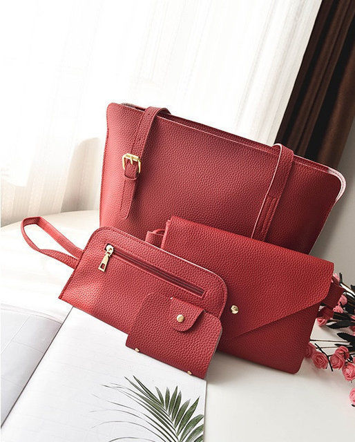 Женская сумка набор 4в1 + мини сумочка и кошелек