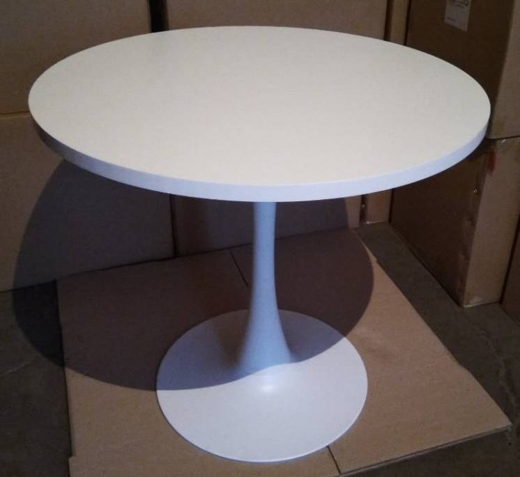 Белый круглый Стол Оливия стол Агис диаметр 80см Экологичный пластик