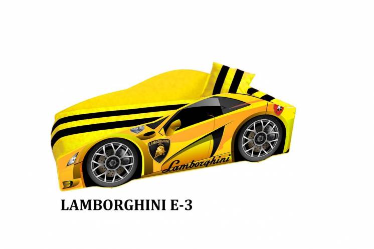 Кровать-машина Lamborghini E-3 Элит (мягкий спойлер + подушка)