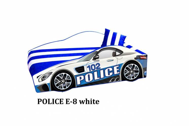 Кровать-машина POLICE E-8 Элит (мягкий спойлер + подушка)