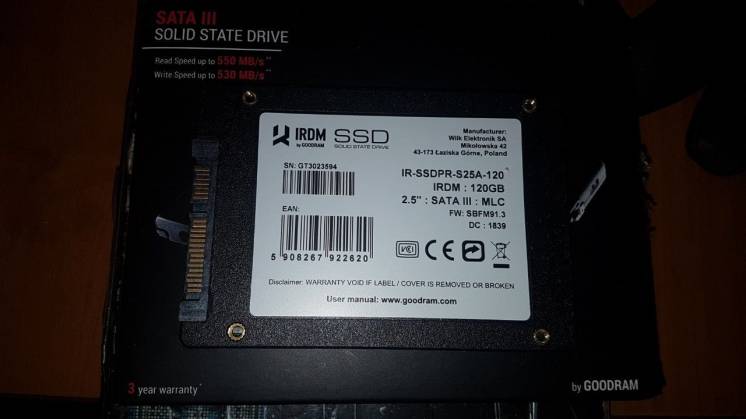 SSD диск Goodram IRDM 120GB 2.5