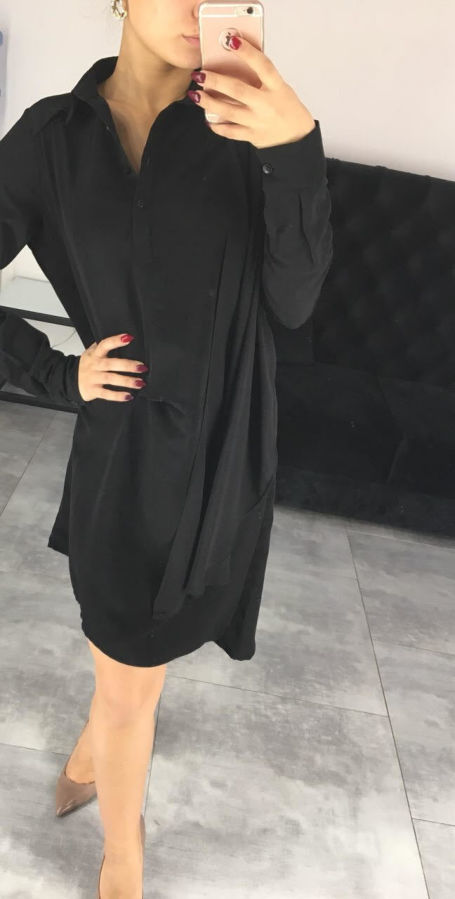 Платье черное с шифоном Franchi Plein Prada Gucci Blugirl Dutti Dolce