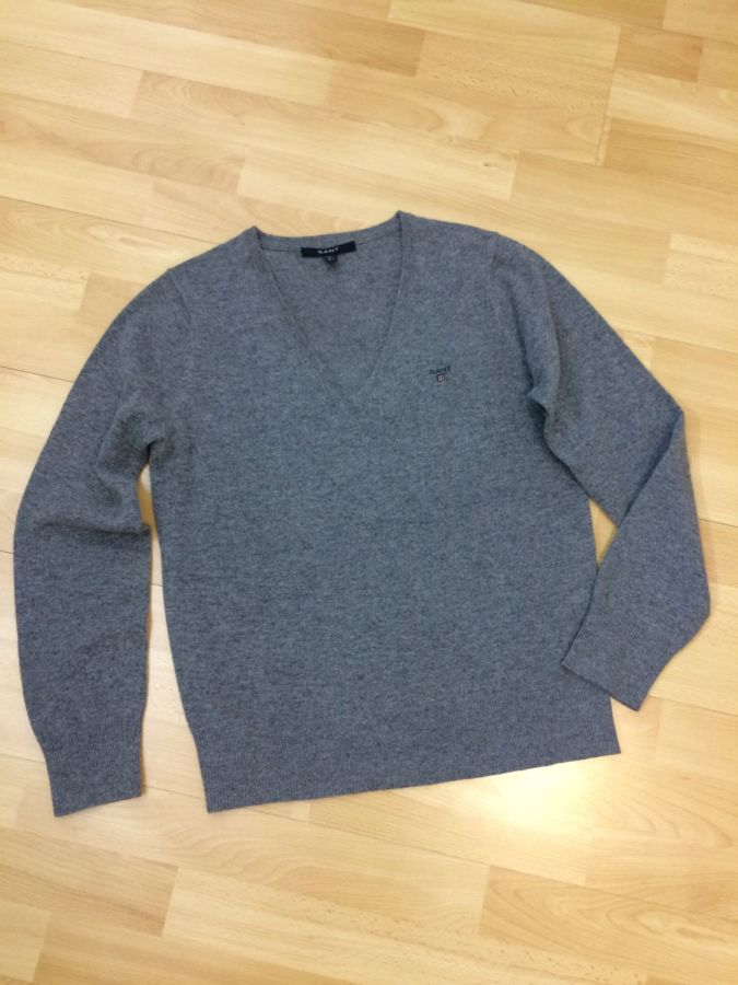 Шерстяной свитер пуловер gant 100% шерсть