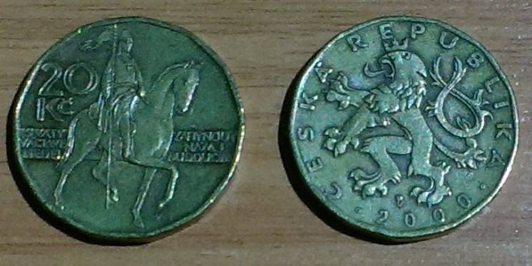 Монета.20 крон.Чехия