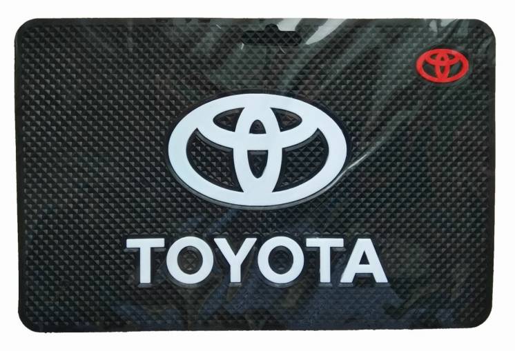Антискользящий силиконовый коврик на торпедо с логотипом Toyota