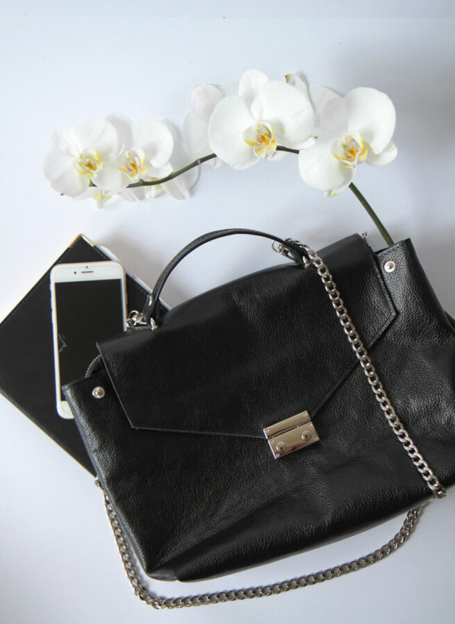 Стильная женская сумка-портфель из натуральной кожи