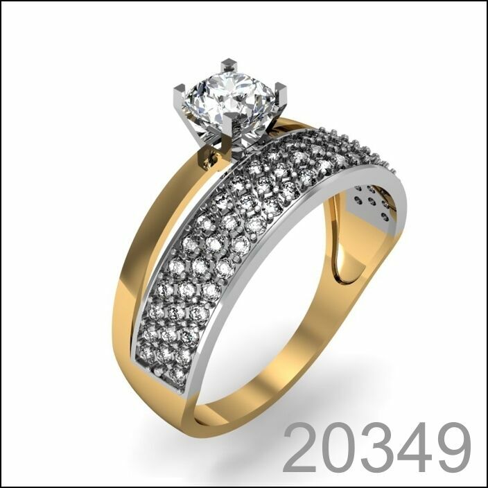 Двойное кольцо, Золото 585 пробы, под заказ (20349)