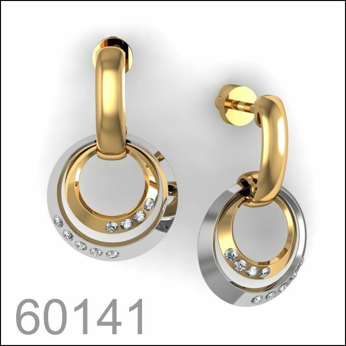 Золотые серьги 585 пробы, под заказ (60141)