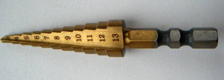 Сверло ступенчатое конусное 3-13 мм покрытие оксид титана HSS