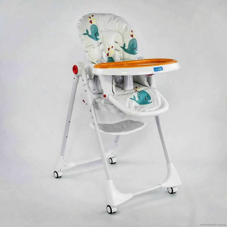 Детский стульчик для кормления JOY К-89520 Веселый Китенок, цвет белый