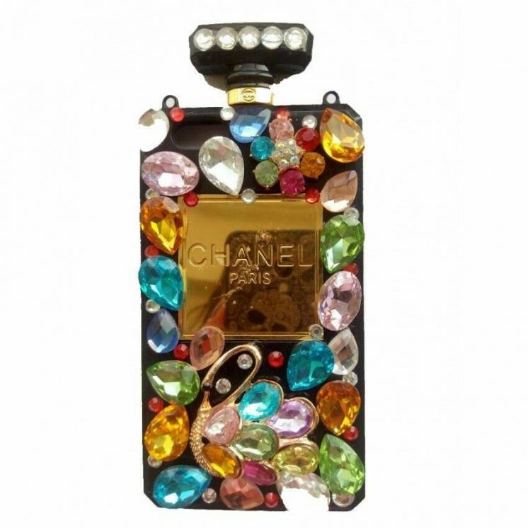 Чехол силиконовый с камнями iPhone 5/5S Chanel