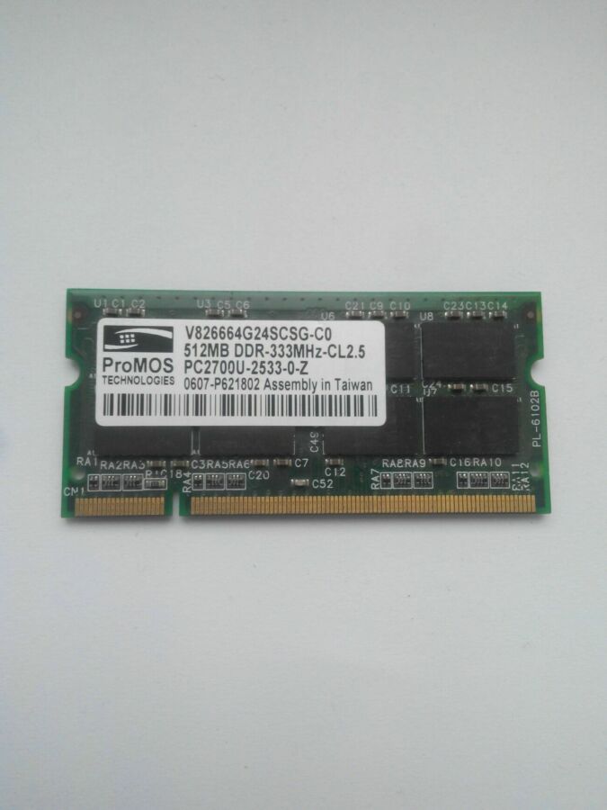 Оперативная память ProMOS 512 MB SO-DIMM DDR 333 MHz