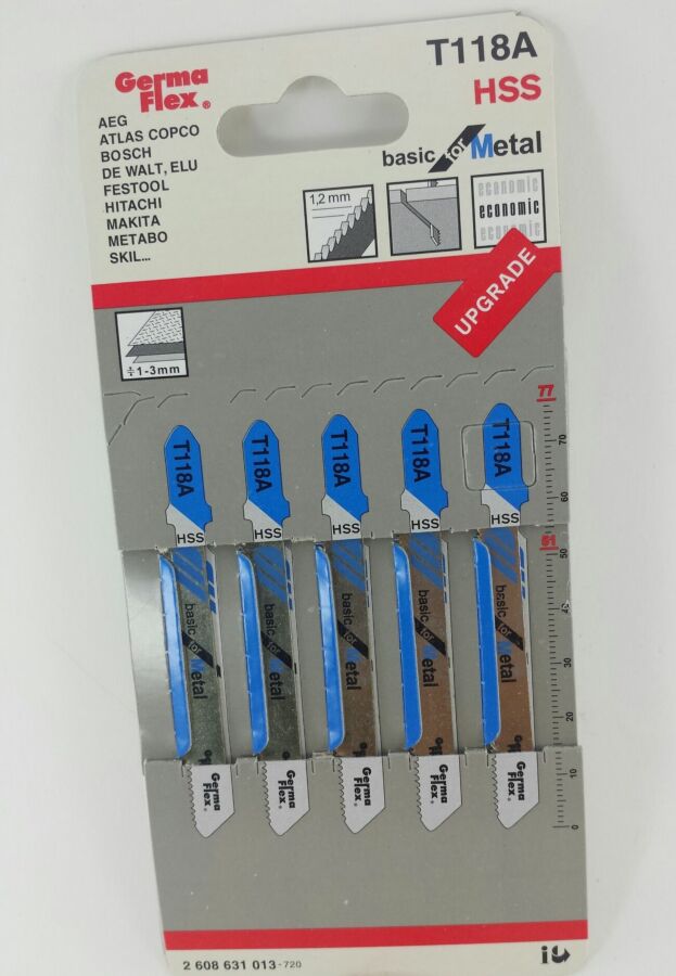 Пилки Bosch для электролобзика T118А (5шт) длинные,50 гр упаковка