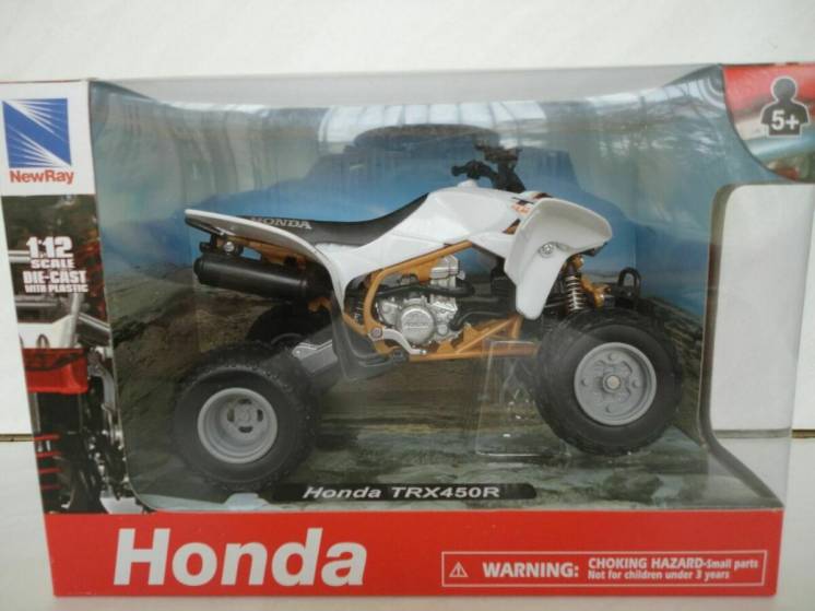 Модель квадроцикл 1:12 Honda TRX 450R WHITE New Ray мотоцикл игрушка