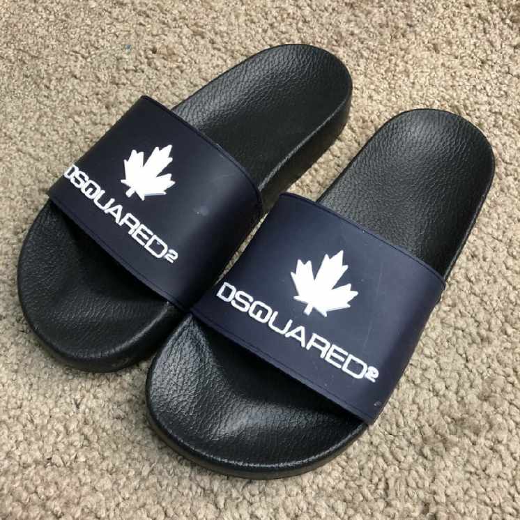Шлепанцы Dsquared2 Slide Sandals Logo Dark Blue/Black