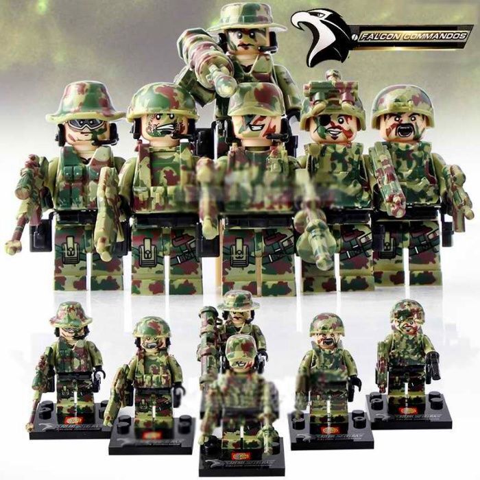 6 шт. мини-фигурки SWAT спецназ военные солдаты Лего Lego BrickArms