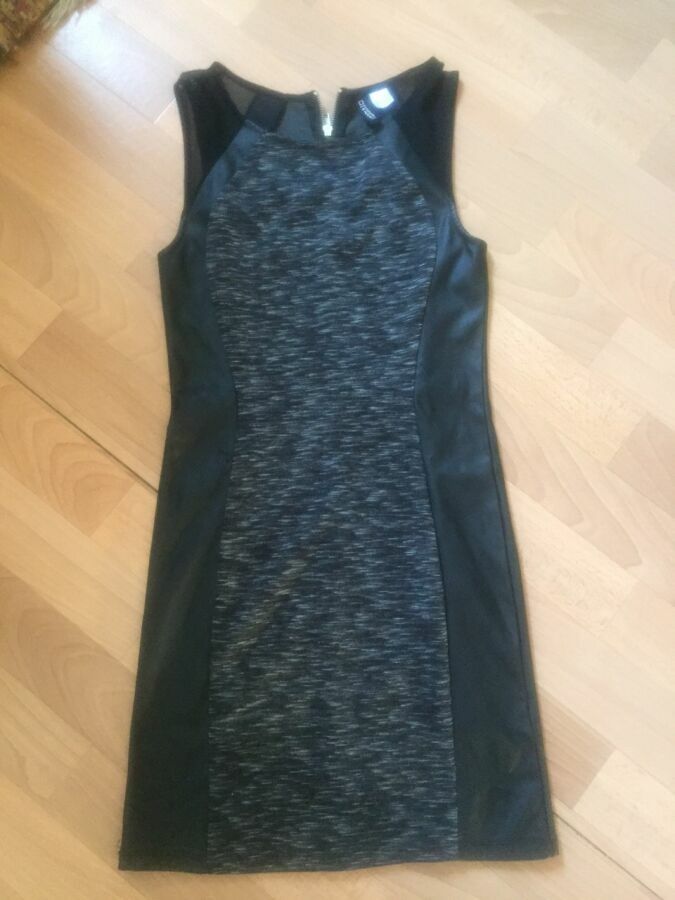 мини-платье H&M с кожаными вставками