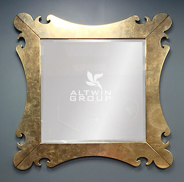 Зеркало в квадратной раме - имитация серебрения поталью