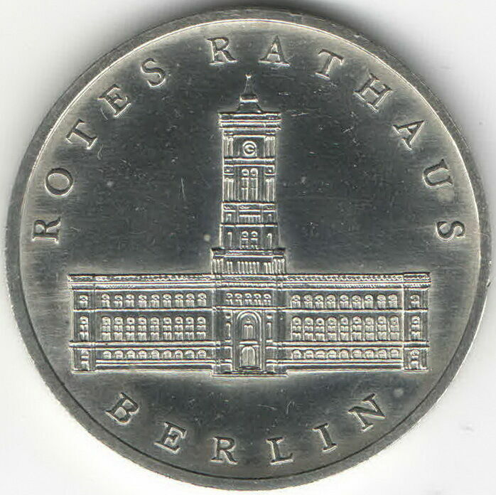 ГДР 5 марок, 1987, 750 лет Берлину – Красная Ратуша