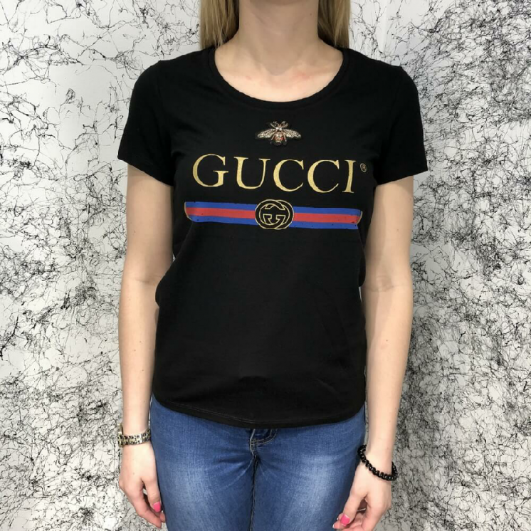 Футболка Gucci T-Shirt Bee with Web Black