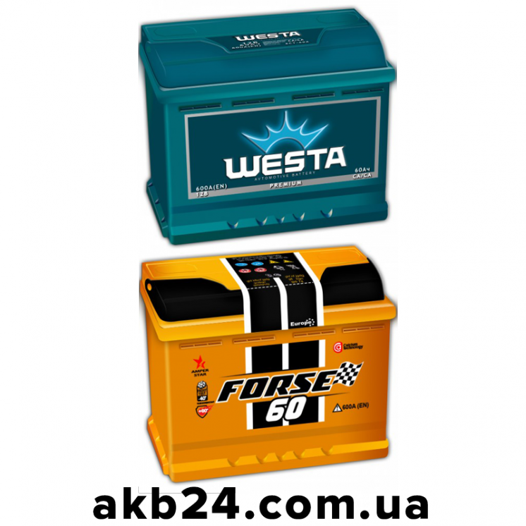 Аккумулятор WESTA FORSE 6СТ 60Ah 600A 2 года гарантия Новый Доставка