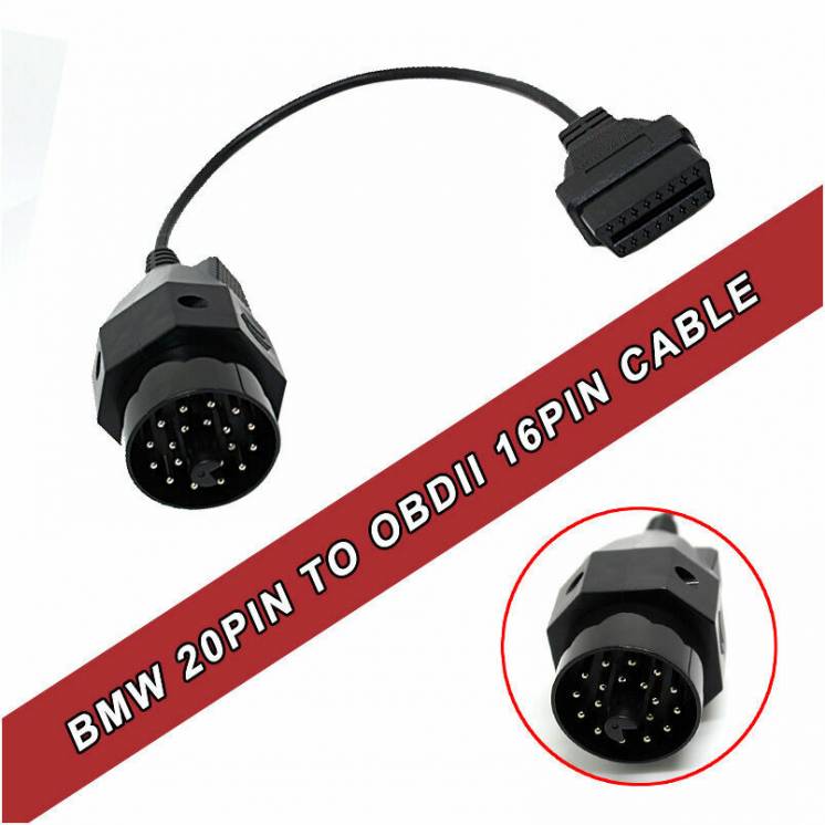 Кабель адаптер переходник для Bmw с 20 Pin на Obd2 (to Obd 2 16 Pin)