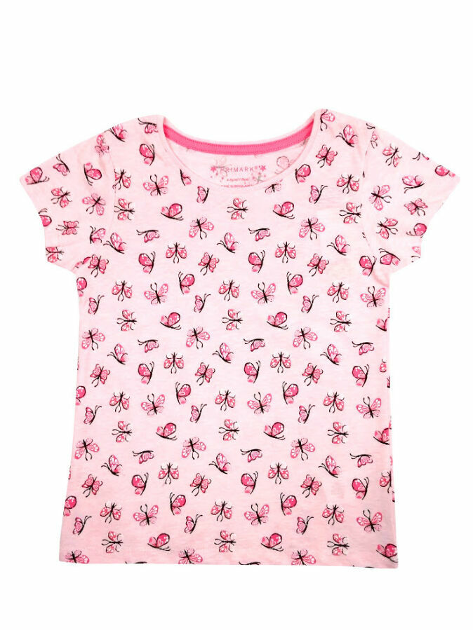 Розовая футболка с бабочками на девочек, Primark