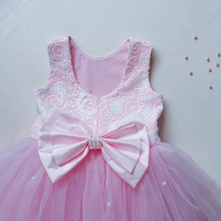 Платье на выпускной, розовое пышное платье с пайетками