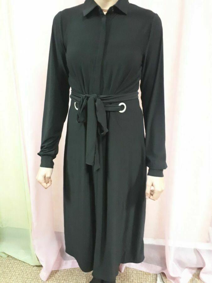 Стрейчевое платье-халат черного цвета великобритания новое Скидка!